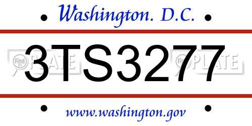 3TS3277 District Of Columbia License Plate