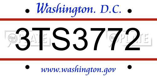3TS3772 District Of Columbia License Plate