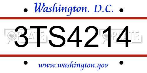 3TS4214 District Of Columbia License Plate
