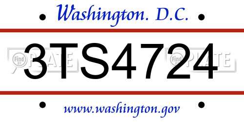 3TS4724 District Of Columbia License Plate
