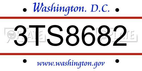 3TS8682 District Of Columbia License Plate