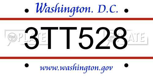 3TT528 District Of Columbia License Plate