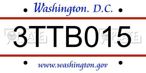 3TTB015 District Of Columbia License Plate