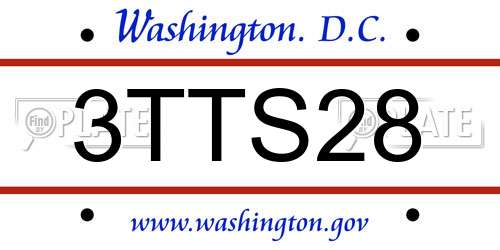 3TTS28 District Of Columbia License Plate
