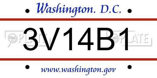 3V14B1 District Of Columbia License Plate