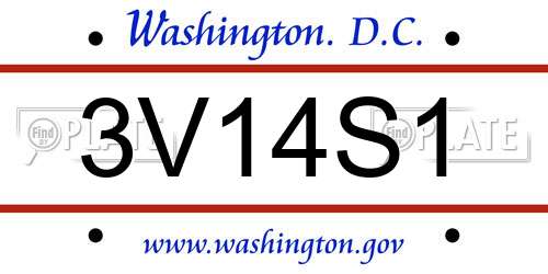 3V14S1 District Of Columbia License Plate