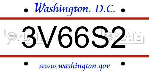 3V66S2 District Of Columbia License Plate