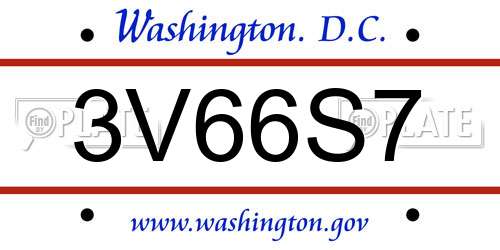 3V66S7 District Of Columbia License Plate