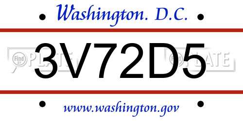 3V72D5 District Of Columbia License Plate