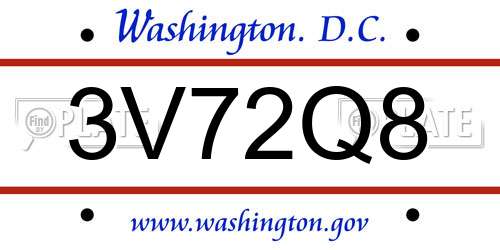 3V72Q8 District Of Columbia License Plate