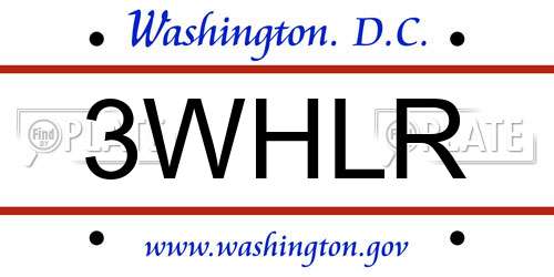 3WHLR District Of Columbia License Plate