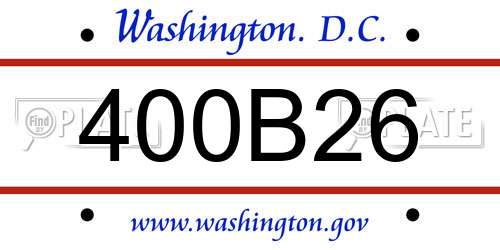 400B26 District Of Columbia License Plate