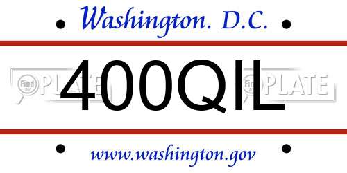 400QIL District Of Columbia License Plate