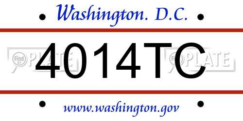 4014TC District Of Columbia License Plate