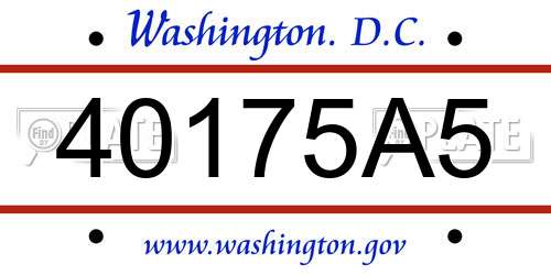 40175A5 District Of Columbia License Plate
