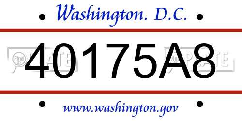 40175A8 District Of Columbia License Plate