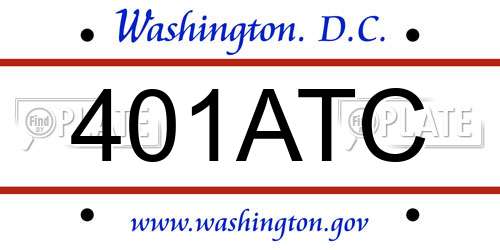 401ATC District Of Columbia License Plate