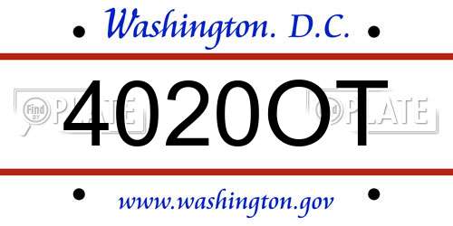 4020OT District Of Columbia License Plate