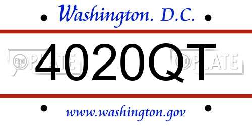 4020QT District Of Columbia License Plate