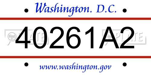 40261A2 District Of Columbia License Plate