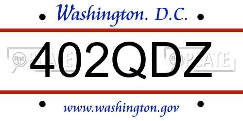 402QDZ District Of Columbia License Plate