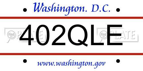 402QLE District Of Columbia License Plate