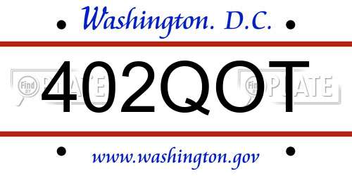 402QOT District Of Columbia License Plate