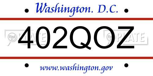 402QOZ District Of Columbia License Plate