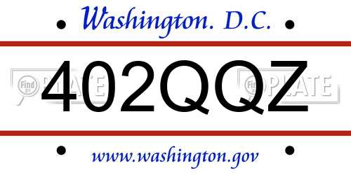 402QQZ District Of Columbia License Plate