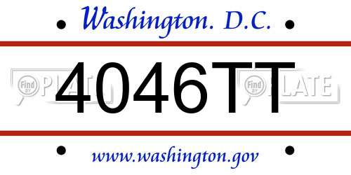 4046TT District Of Columbia License Plate