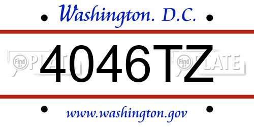 4046TZ District Of Columbia License Plate