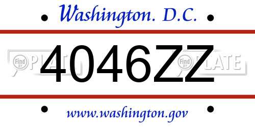 4046ZZ District Of Columbia License Plate