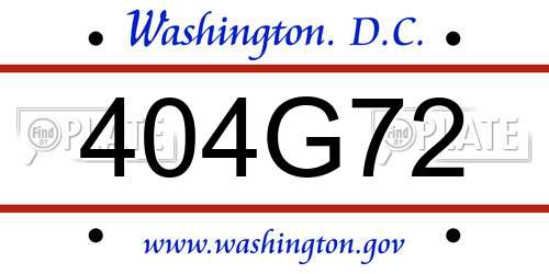 404G72 District Of Columbia License Plate