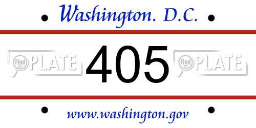 405 District Of Columbia License Plate