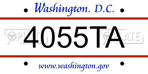 4055TA District Of Columbia License Plate