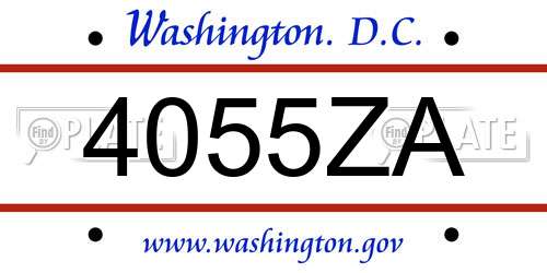 4055ZA District Of Columbia License Plate