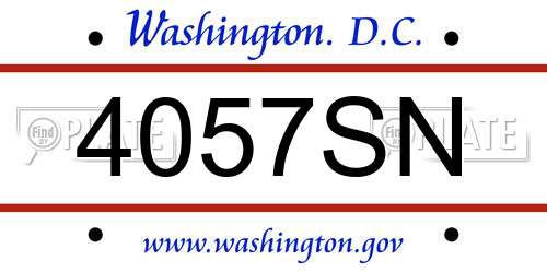 4057SN District Of Columbia License Plate