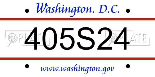 405S24 District Of Columbia License Plate