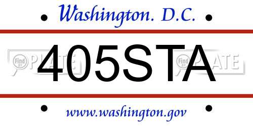 405STA District Of Columbia License Plate