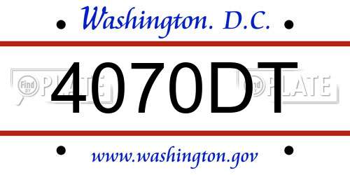 4070DT District Of Columbia License Plate