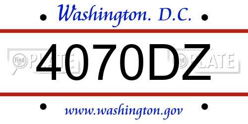 4070DZ District Of Columbia License Plate