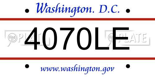 4070LE District Of Columbia License Plate