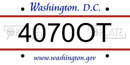 4070OT District Of Columbia License Plate