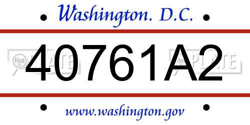 40761A2 District Of Columbia License Plate