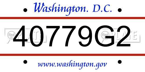 40779G2 District Of Columbia License Plate