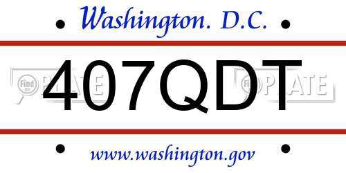 407QDT District Of Columbia License Plate