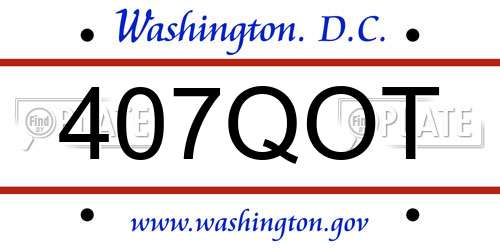 407QOT District Of Columbia License Plate