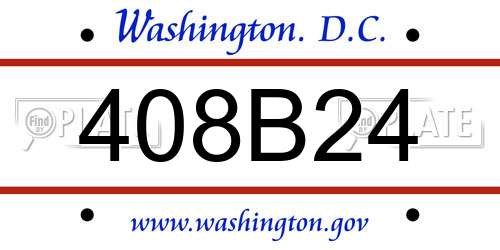 408B24 District Of Columbia License Plate