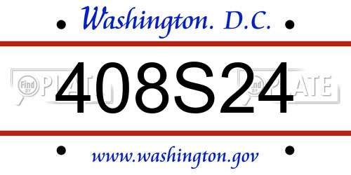 408S24 District Of Columbia License Plate