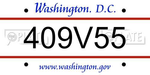 409V55 District Of Columbia License Plate